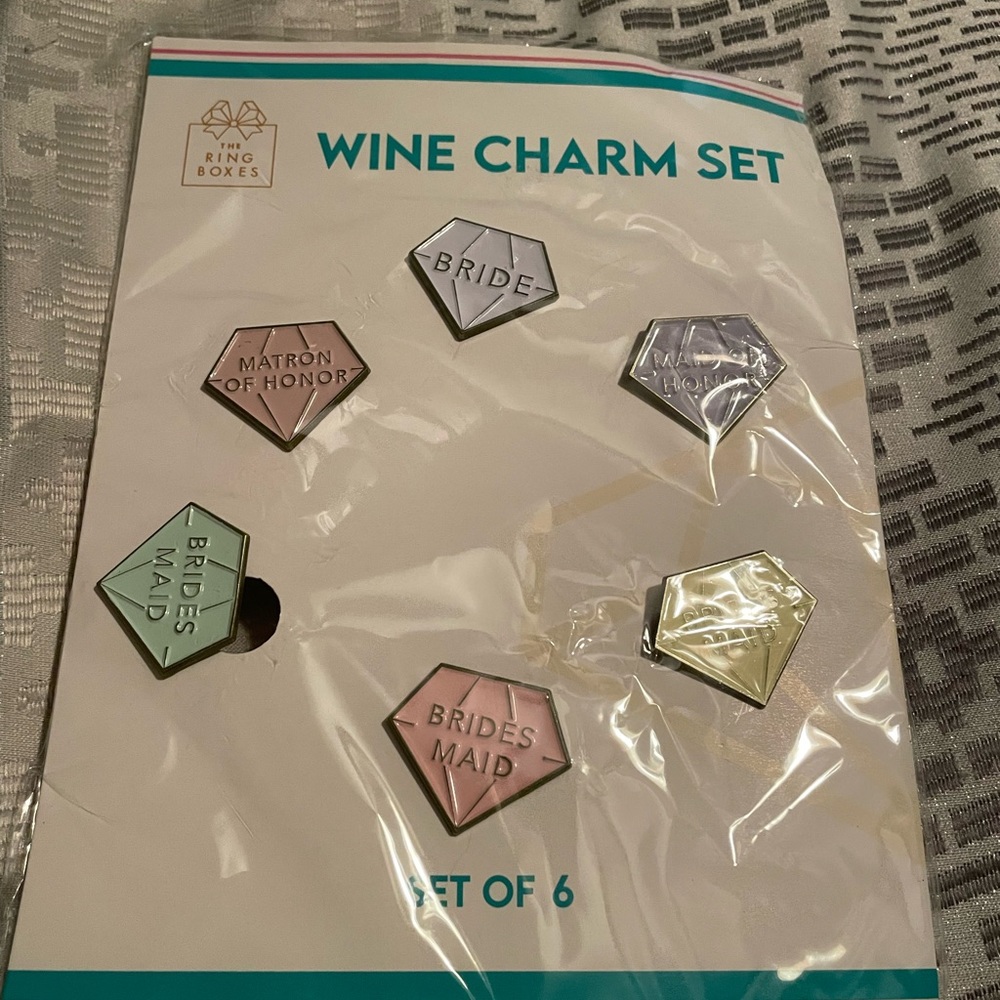 Brides wine glass charms